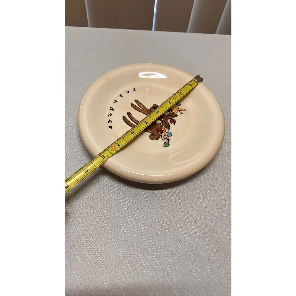HAUSENWARE CHRISTMAS PLATES DISHES REINDEER & SNOWMAN